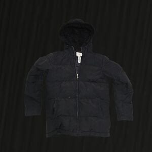 Calvin Klein Jeans Black Quilted Puffer Jacket with Hood